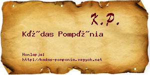 Kádas Pompónia névjegykártya
